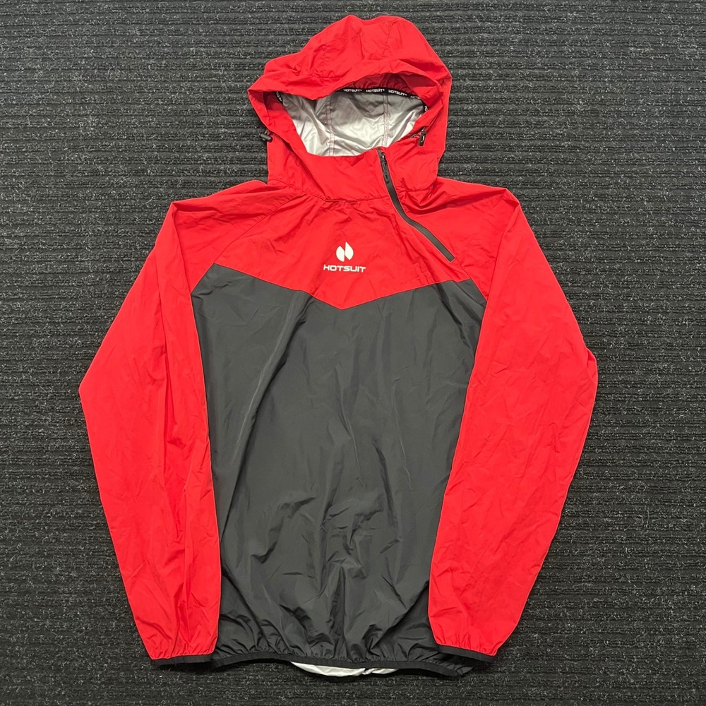 Hotsuit Men Sauna Jacket Red Black XL Hooded Weight Loss Workout Windbreaker
